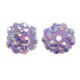 Resin rhinestone shamballa bead 10x12mm Purple